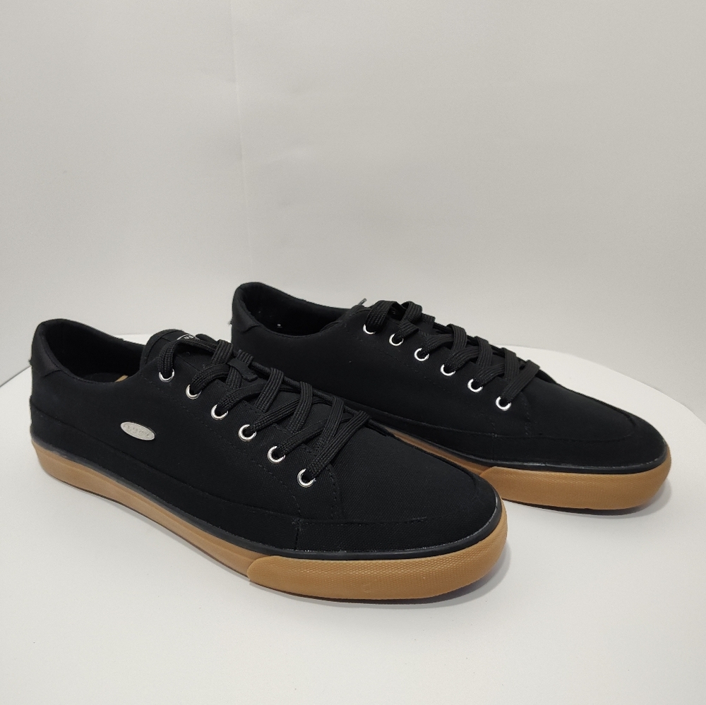 Black Canvas Sneakers with Tan Sole